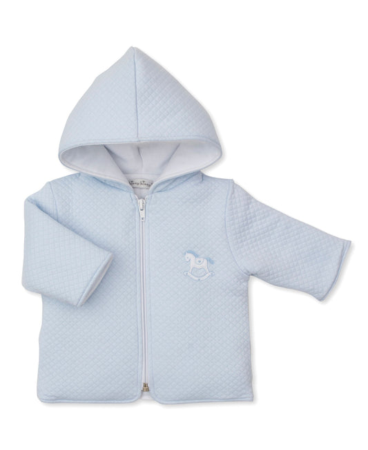 Jacquard Padded Jacket-Blue