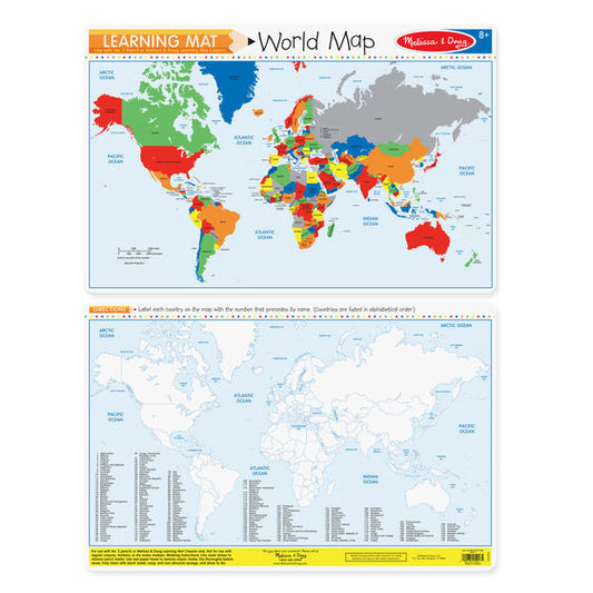 World Map Learning Mat