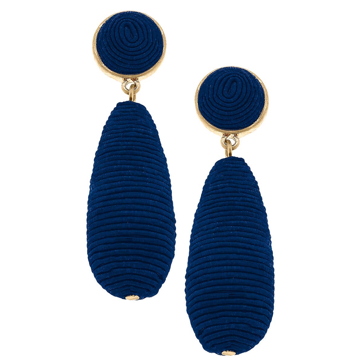 Navy Brielle Silk Cord Drop Earrings