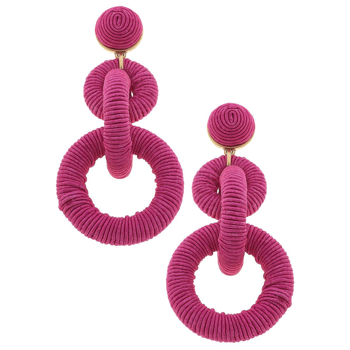 Pink Selena Silk Cord Statement Earrings