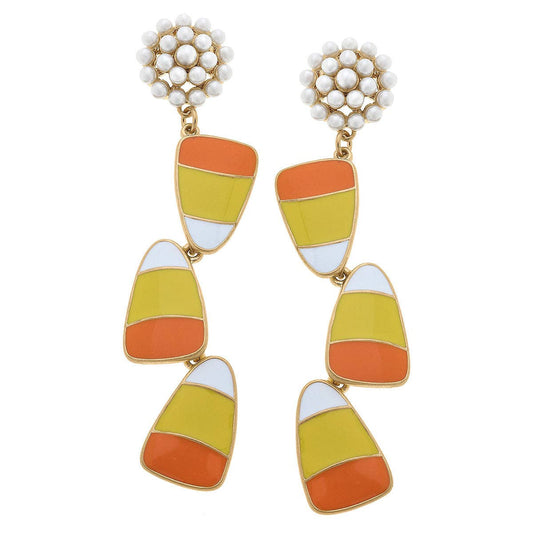 Candy Corn Earrings in Orange/Yellow