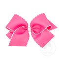King Moonstitch Bow--Hot Pink/White