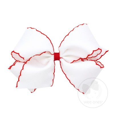 King Moonstitch Bow-- White/red
