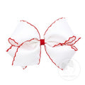 King Moonstitch Bow-- White/red