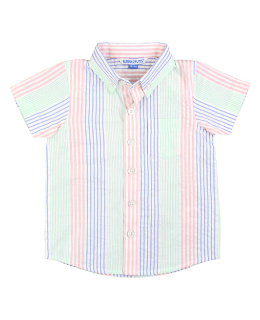 Multi-color Seersucker Short Sleeve Shirt