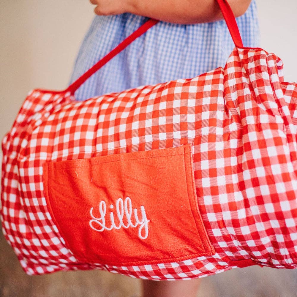 Red Gingham Nap Mat