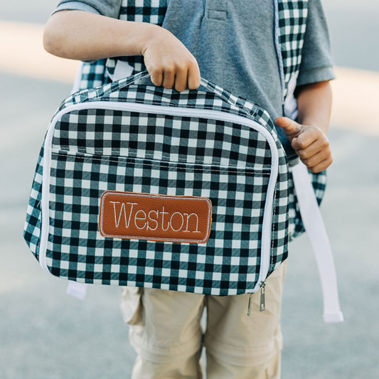 Black Gingham Lunch Bag