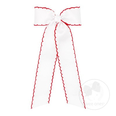 Moonstitch Streamer Bow WHT/RED