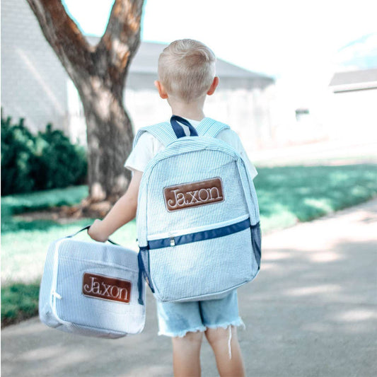 Seersucker Backpack Navy