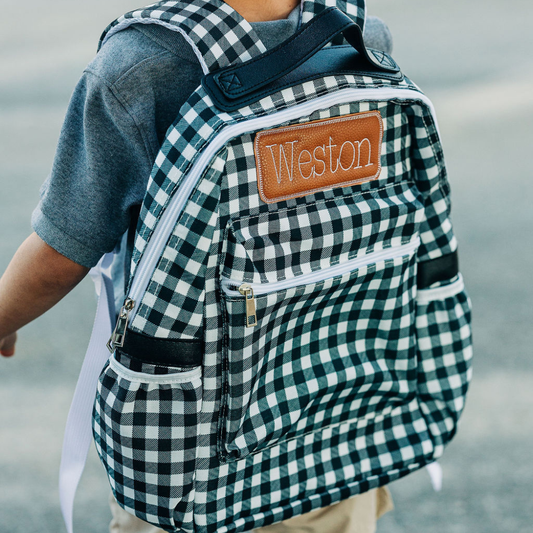 Black Gingham Backpack