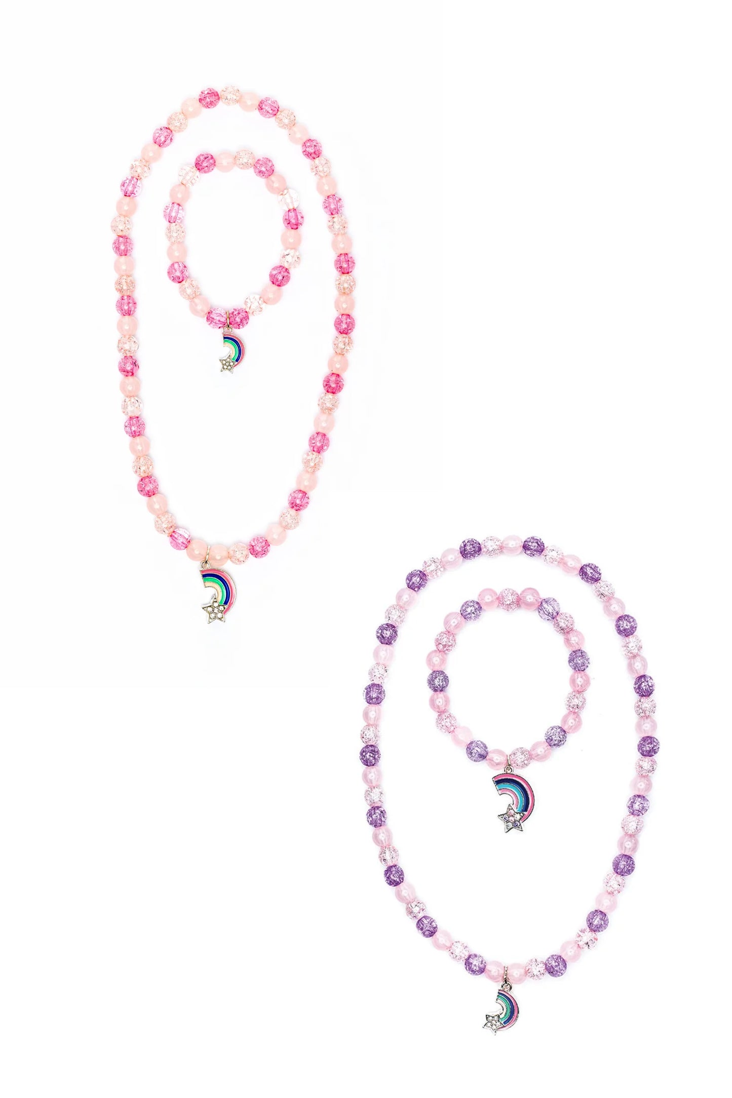Purple Rainbow Necklace Set