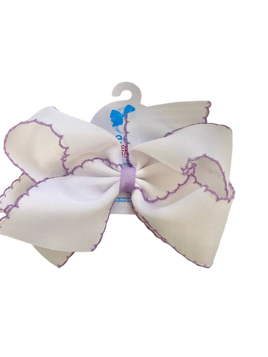 King Moonstitch Bow- White and Lavendar