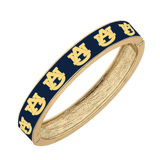 Auburn Tigers Enamel Logo Hinge Bangle in Navy