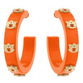 Auburn Resin Logo Hoop Earrings ORG