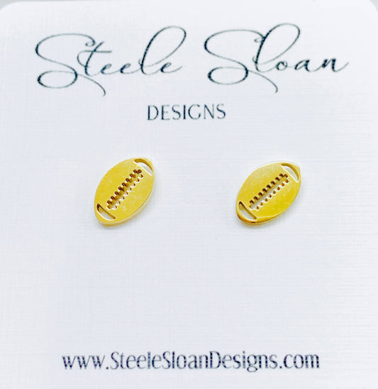 Football Gold Stud Earrings