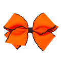 Moonstitch Bow- Orange and Black (KING 6 1/4" x 5")