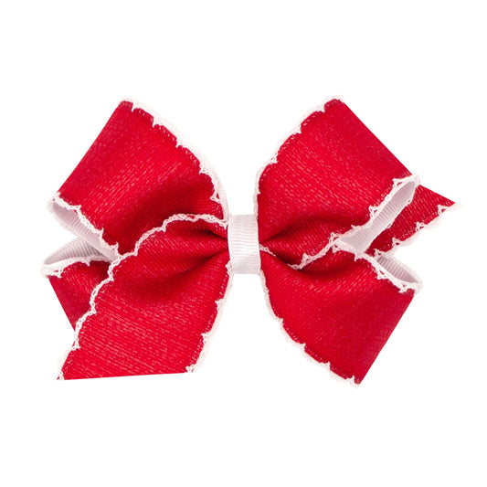 King Moonstitch Bow- Red&white